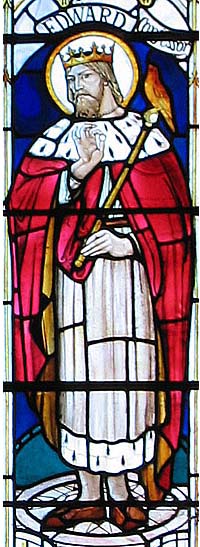 St. Edward the Confessor from stained-glass in Winkfield Church